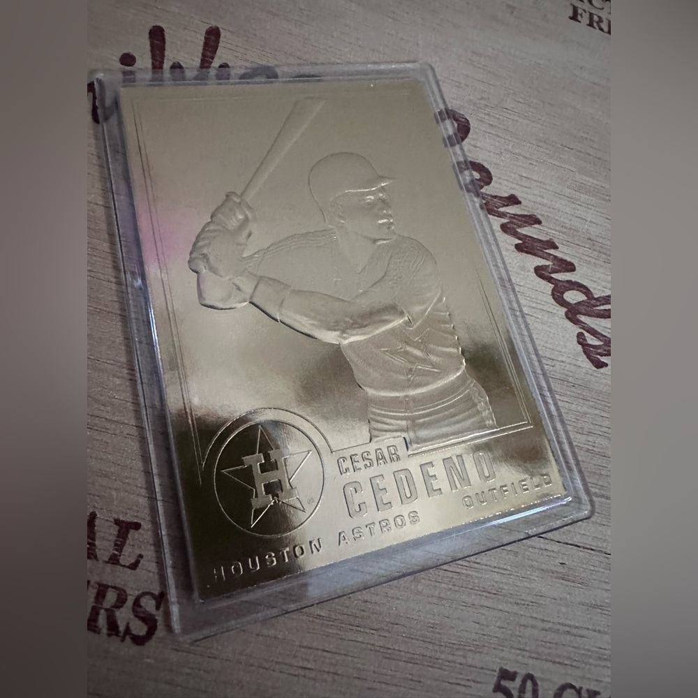 Cesar Cedeno 1996 Danbury Mint Sealed 22 kt Gold card #6